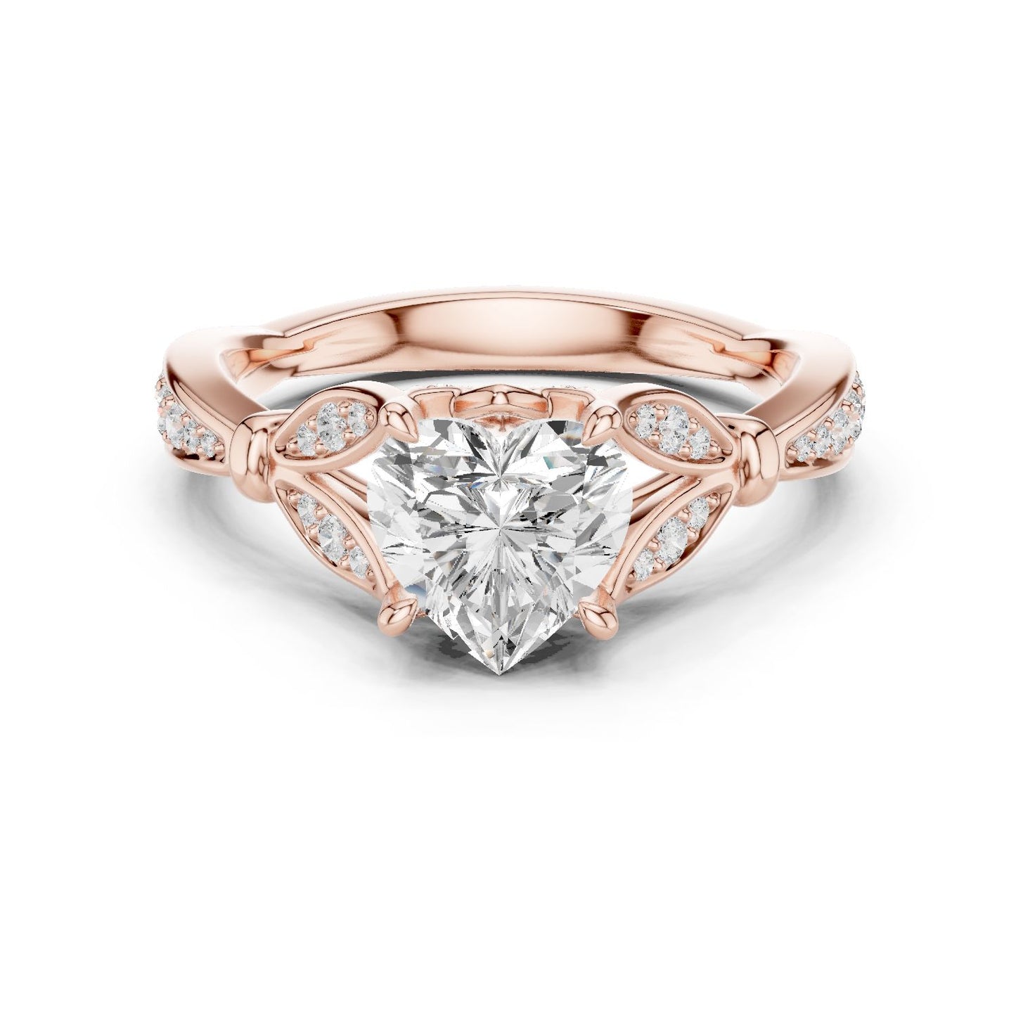 Heart Lab Grown Diamond Vintage Engagement Ring