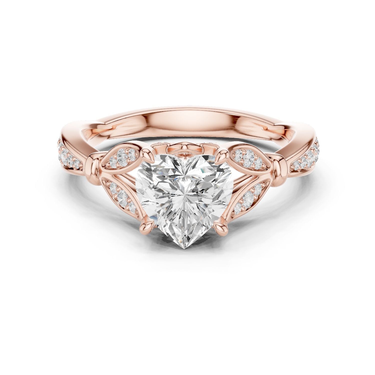 Heart Lab Grown Diamond Vintage Engagement Ring