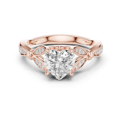 Heart Lab Grown Diamond Vintage Engagement Ring
