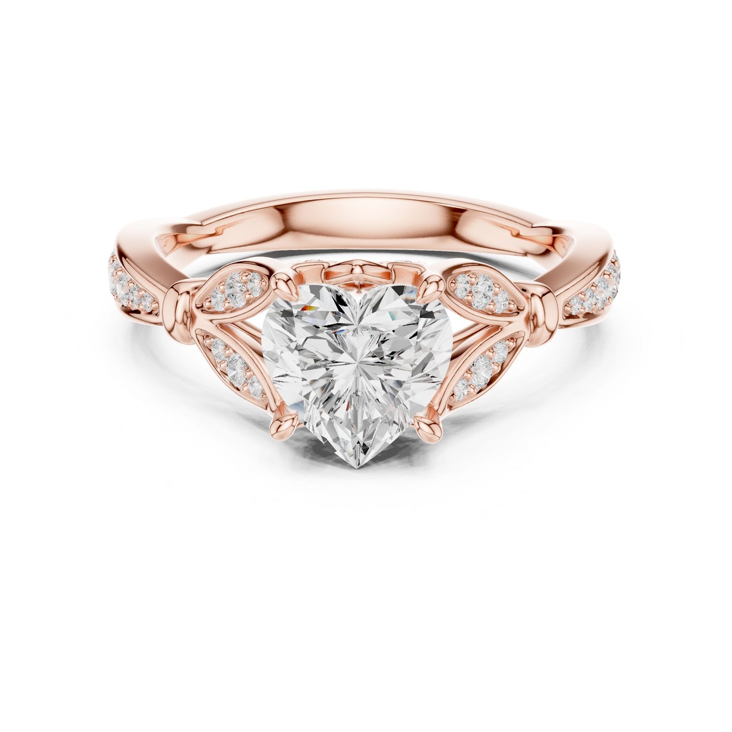 Heart Lab Grown Diamond Vintage Engagement Ring