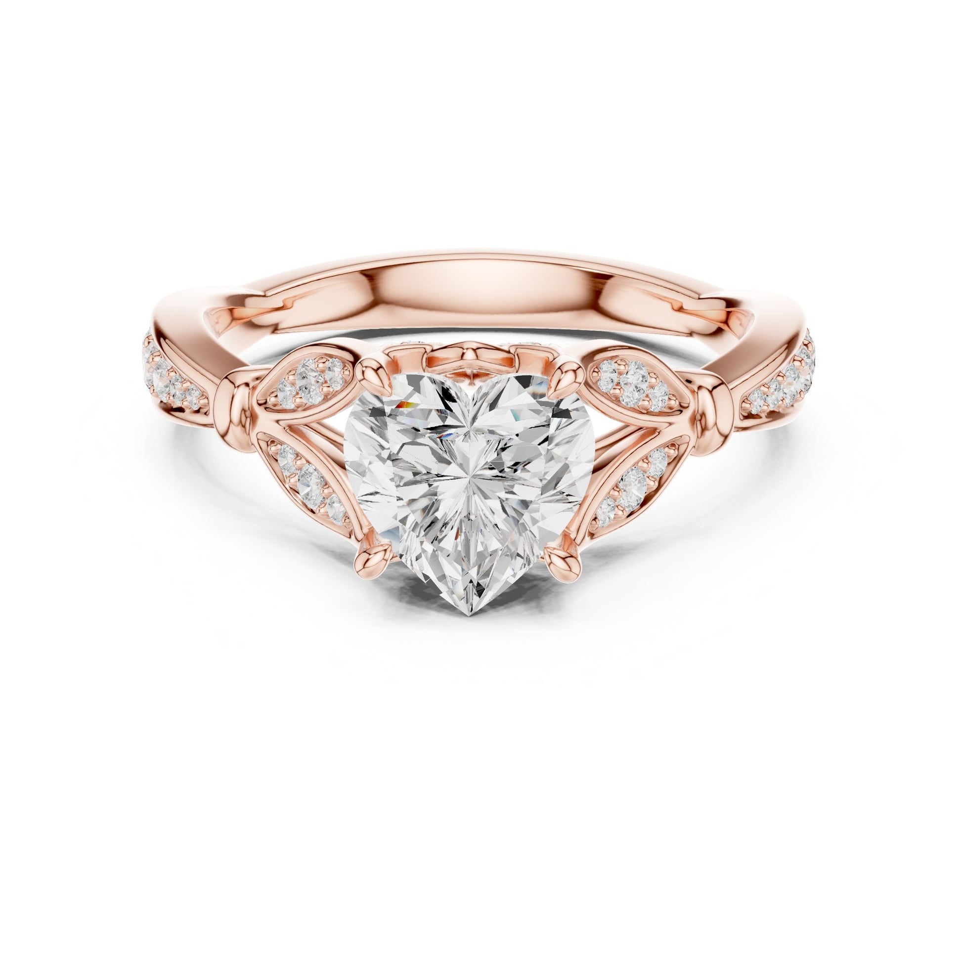 Heart Lab Grown Diamond Vintage Engagement Ring