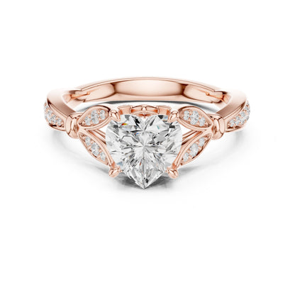 Heart Lab Grown Diamond Vintage Engagement Ring