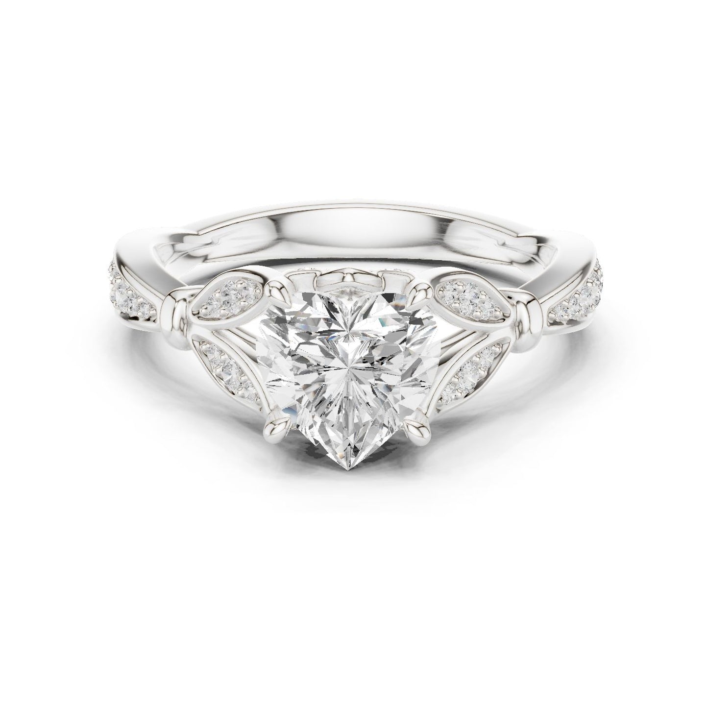 Heart Lab Grown Diamond Vintage Engagement Ring