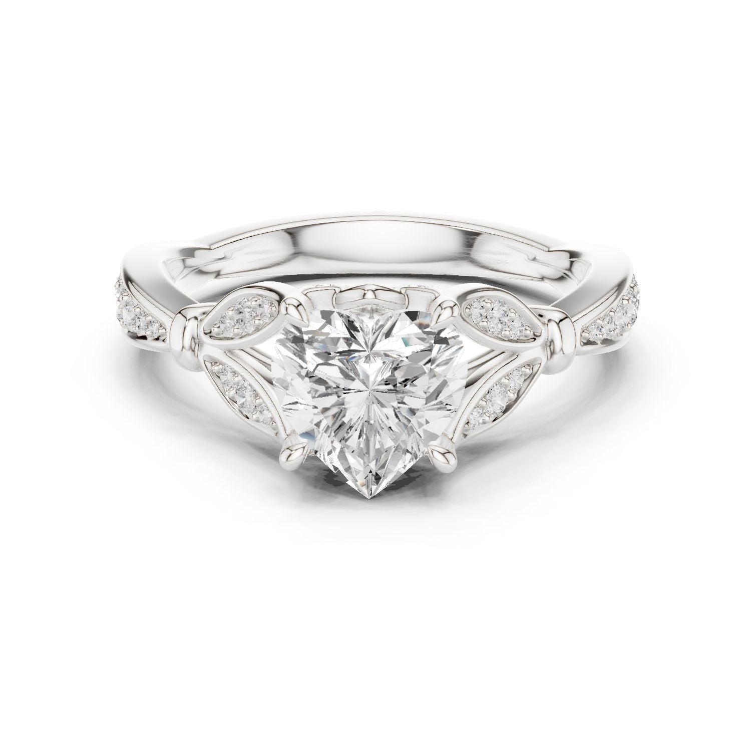 Heart Lab Grown Diamond Vintage Engagement Ring
