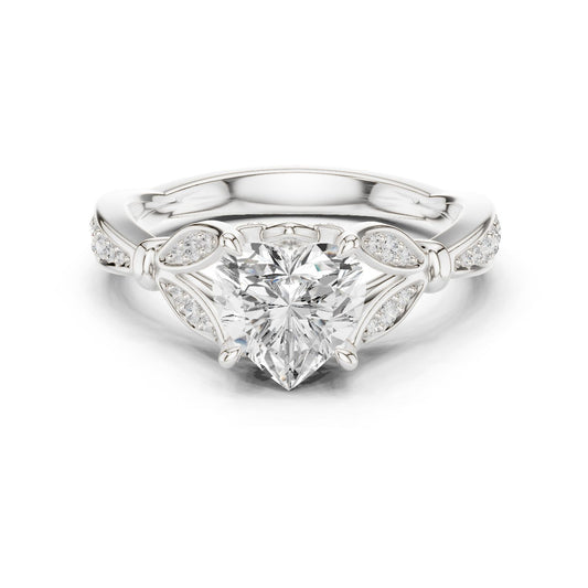 Heart Lab Grown Diamond Vintage Engagement Ring
