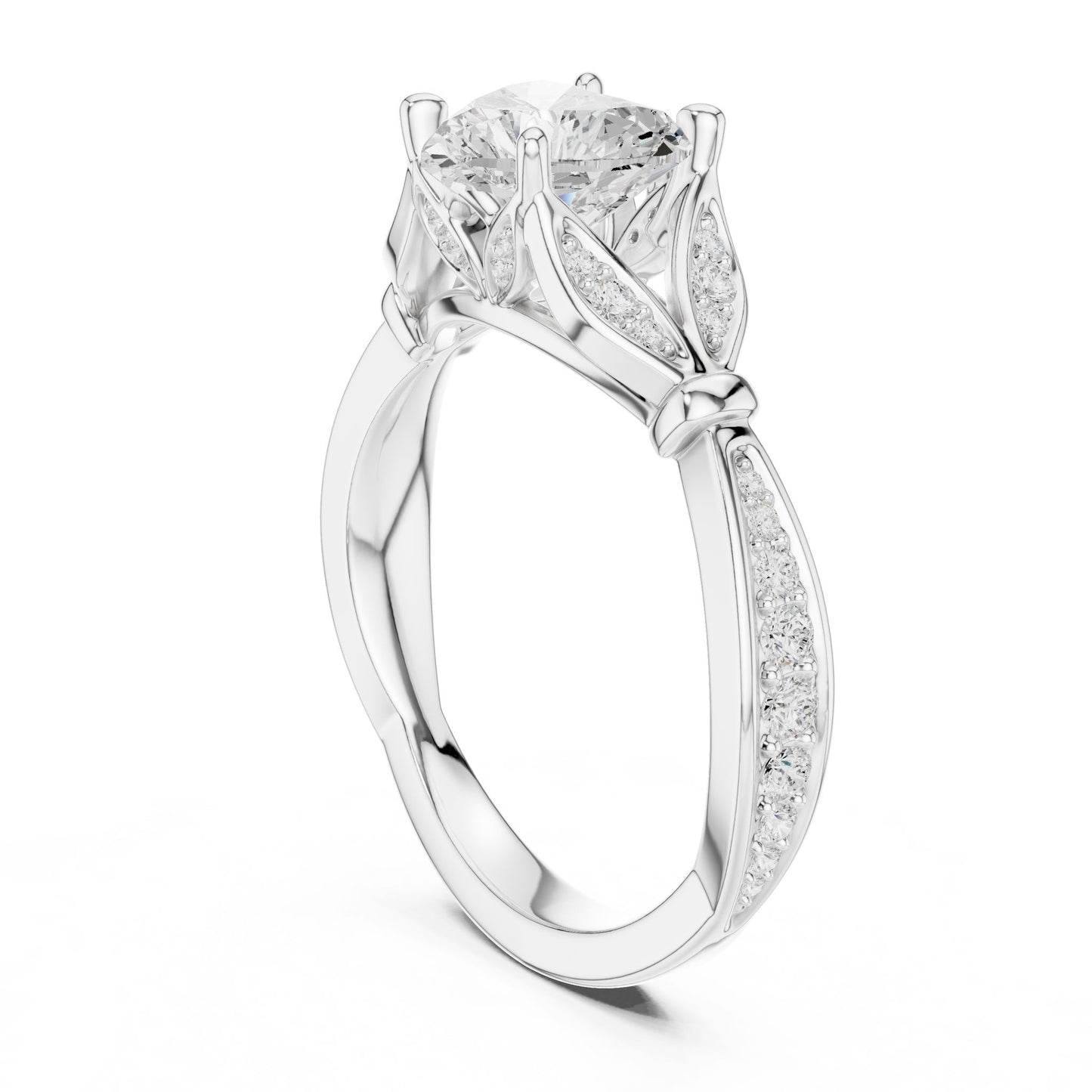 Heart Lab Grown Diamond Vintage Engagement Ring