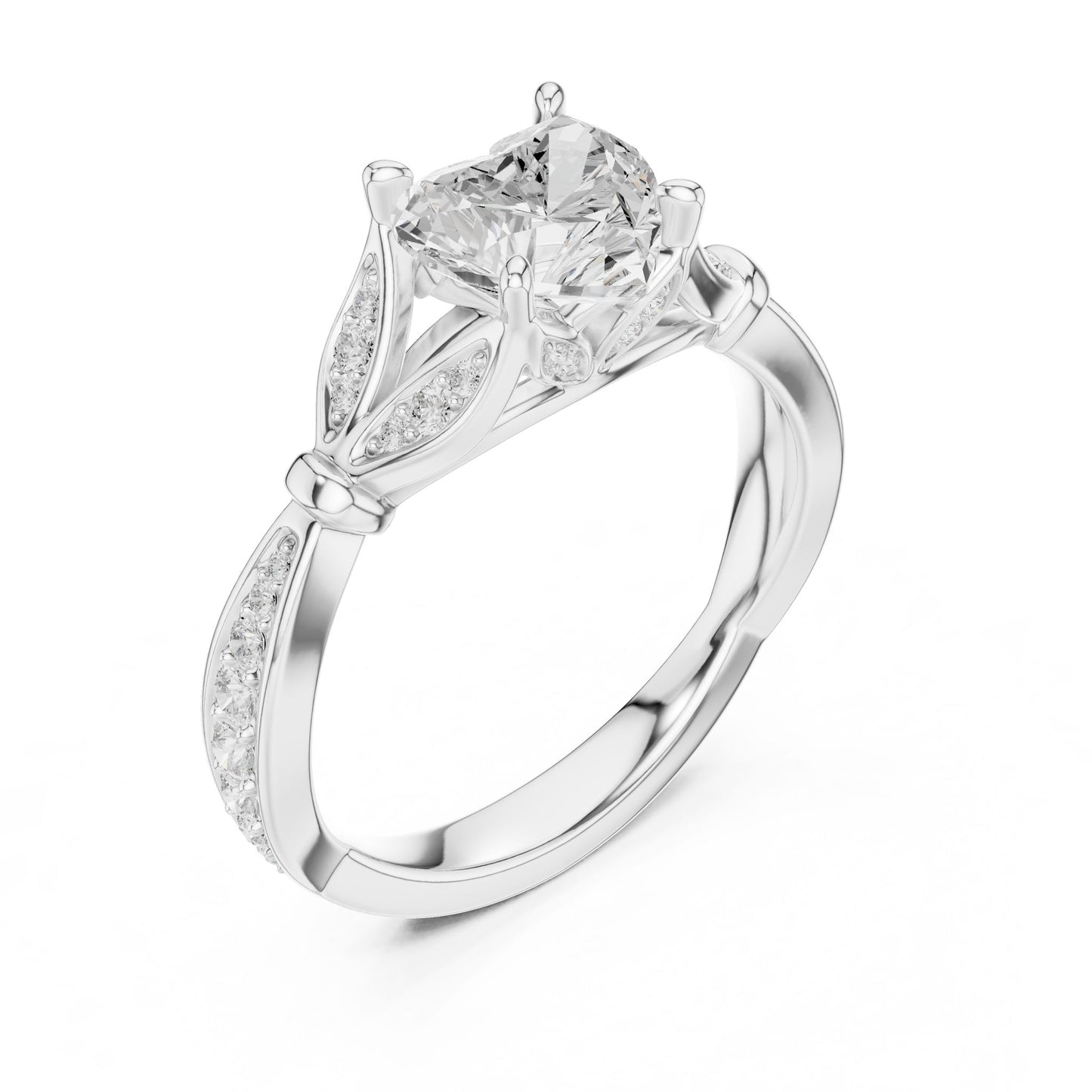 Heart Lab Grown Diamond Vintage Engagement Ring