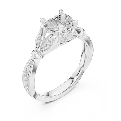 Heart Lab Grown Diamond Vintage Engagement Ring