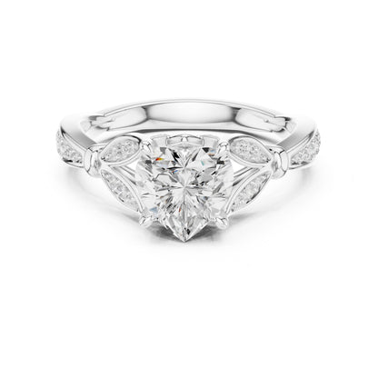 Heart Lab Grown Diamond Vintage Engagement Ring