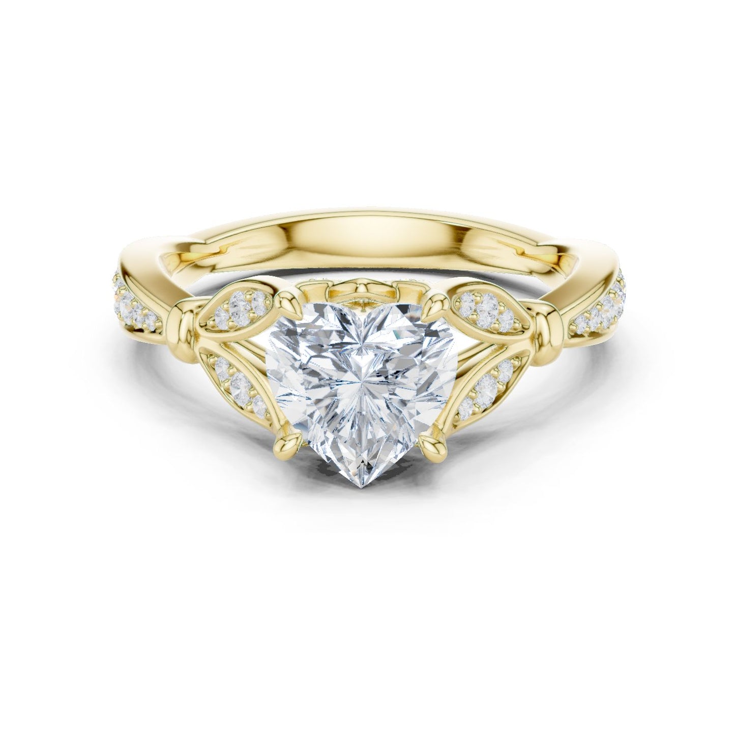 Heart Lab Grown Diamond Vintage Engagement Ring