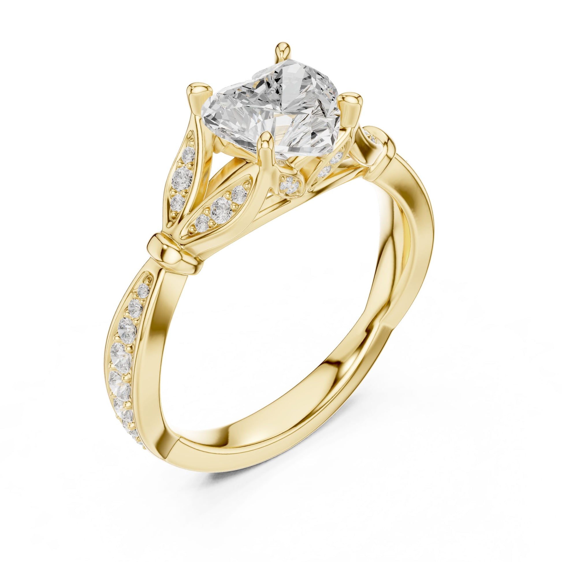 Heart Lab Grown Diamond Vintage Engagement Ring