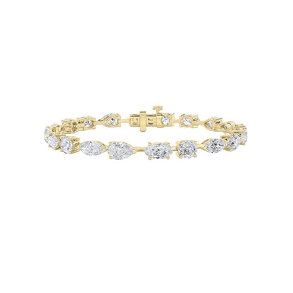 Tennis Bracelet 8.00CT Fancy Shape Diamond | 14K Gold | IGI Certified