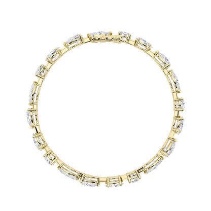Tennis Bracelet 8.00CT Fancy Shape Diamond | 14K Gold | IGI Certified