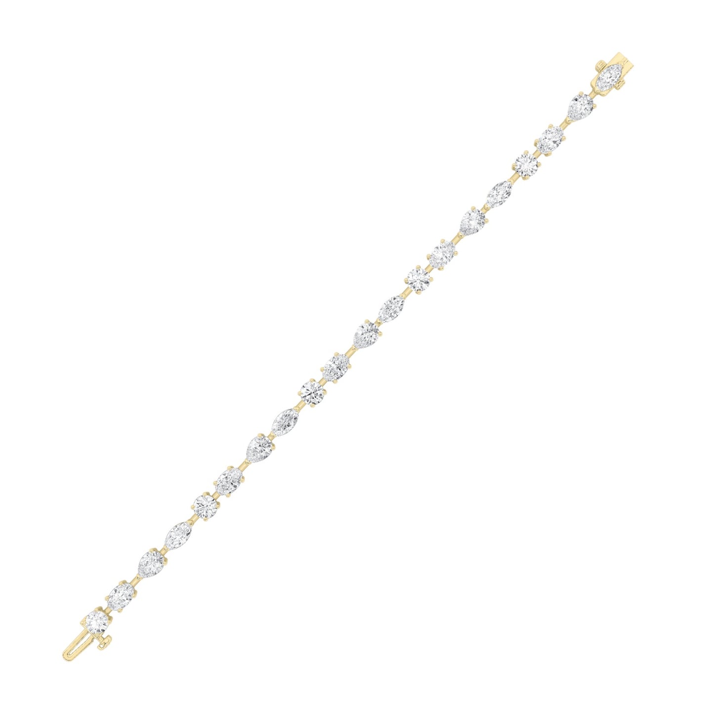 Tennis Bracelet 8.00CT Fancy Shape Diamond | 14K Gold | IGI Certified