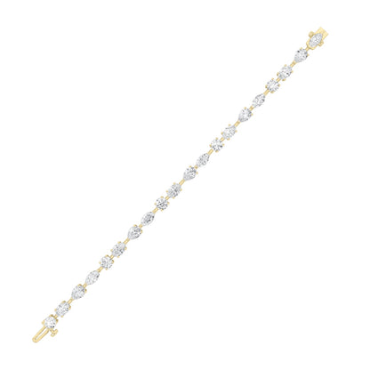 Tennis Bracelet 8.00CT Fancy Shape Diamond | 14K Gold | IGI Certified
