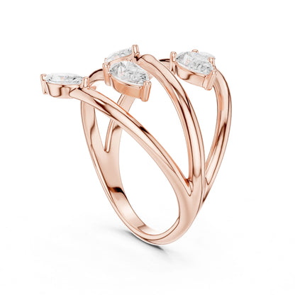 Women's Marquise Lab Grown Diamond Bypass Ring