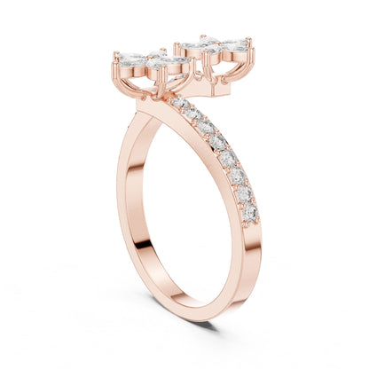 Marquise Lab Grown Diamond Bypass Engagement Ring