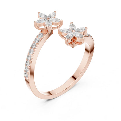 Marquise Lab Grown Diamond Bypass Engagement Ring
