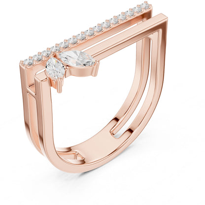 Women's Marquise Lab Grown Diamond Bypass Ring