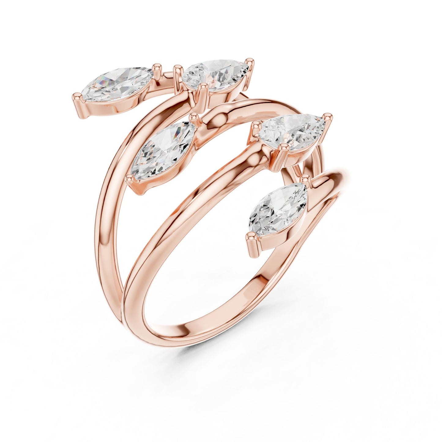 Women's Marquise Lab Grown Diamond Bypass Ring