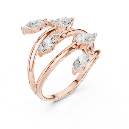 Women's Marquise Lab Grown Diamond Bypass Ring