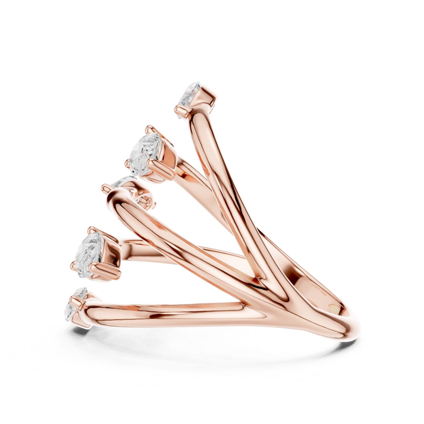 Women's Marquise Lab Grown Diamond Bypass Ring