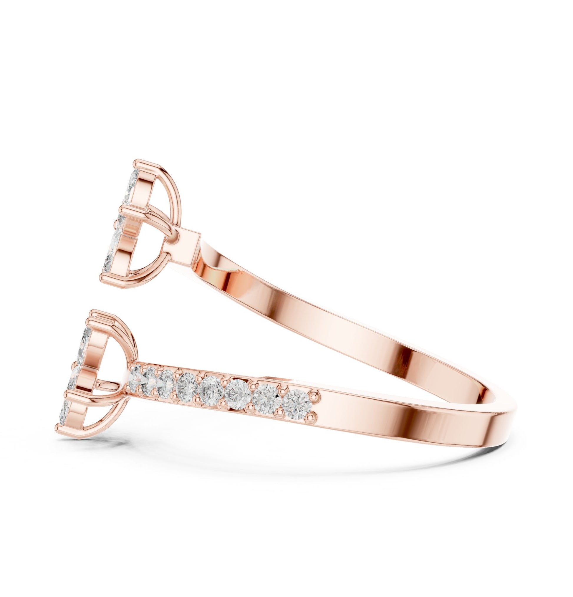 Marquise Lab Grown Diamond Bypass Engagement Ring