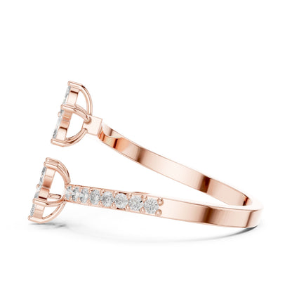 Marquise Lab Grown Diamond Bypass Engagement Ring