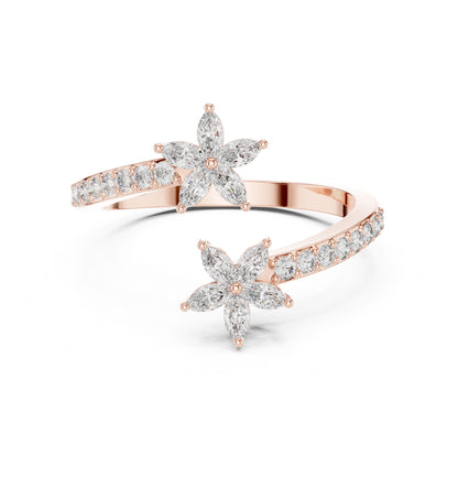 Marquise Lab Grown Diamond Bypass Engagement Ring