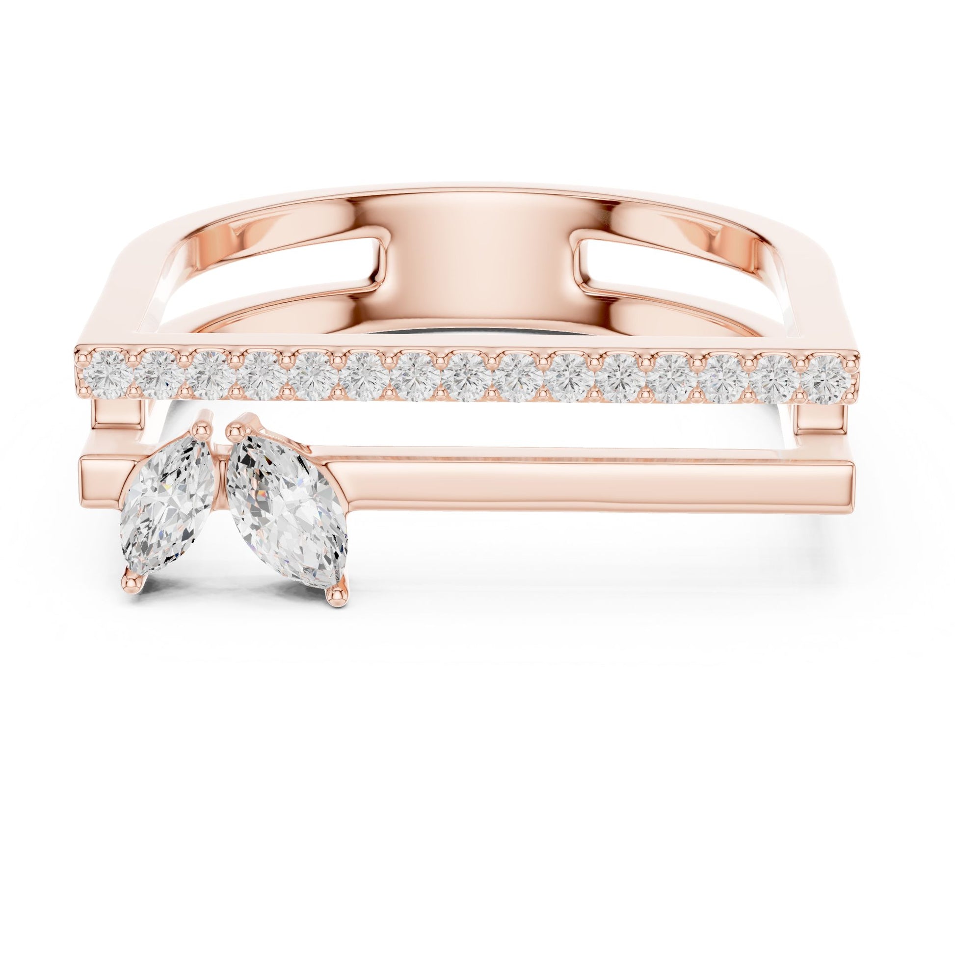 Women's Marquise Lab Grown Diamond Bypass Ring