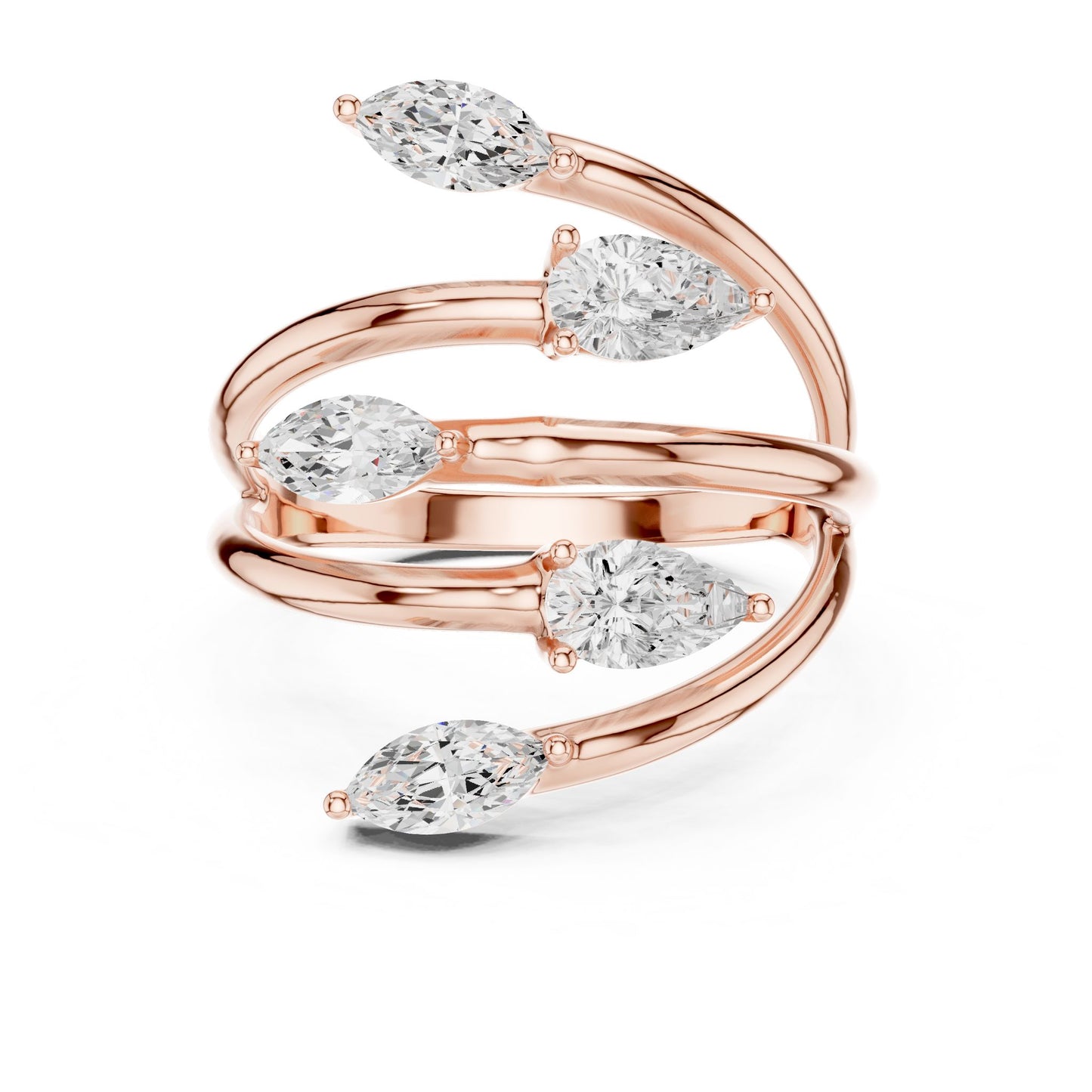 Women's Marquise Lab Grown Diamond Bypass Ring