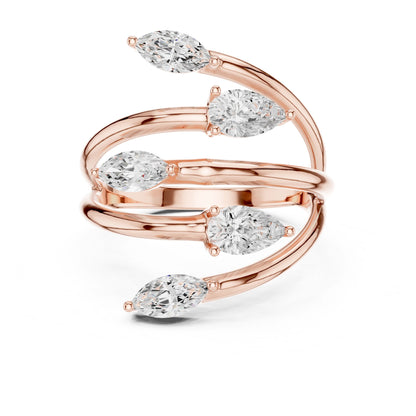 Women's Marquise Lab Grown Diamond Bypass Ring