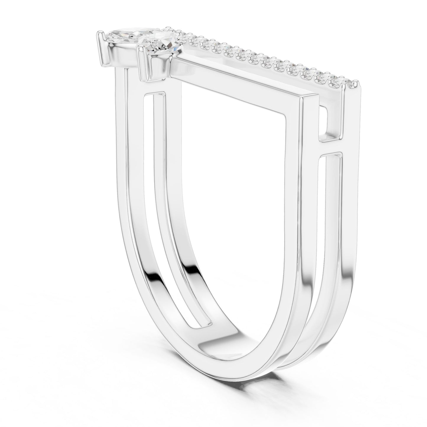 Women's Marquise Lab Grown Diamond Bypass Ring