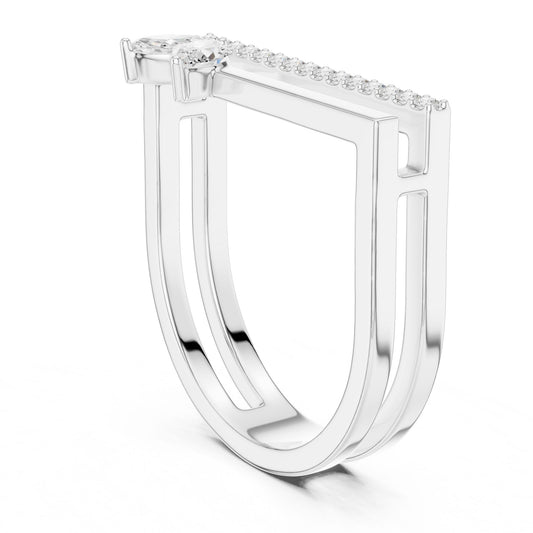 Women's Marquise Lab Grown Diamond Bypass Ring