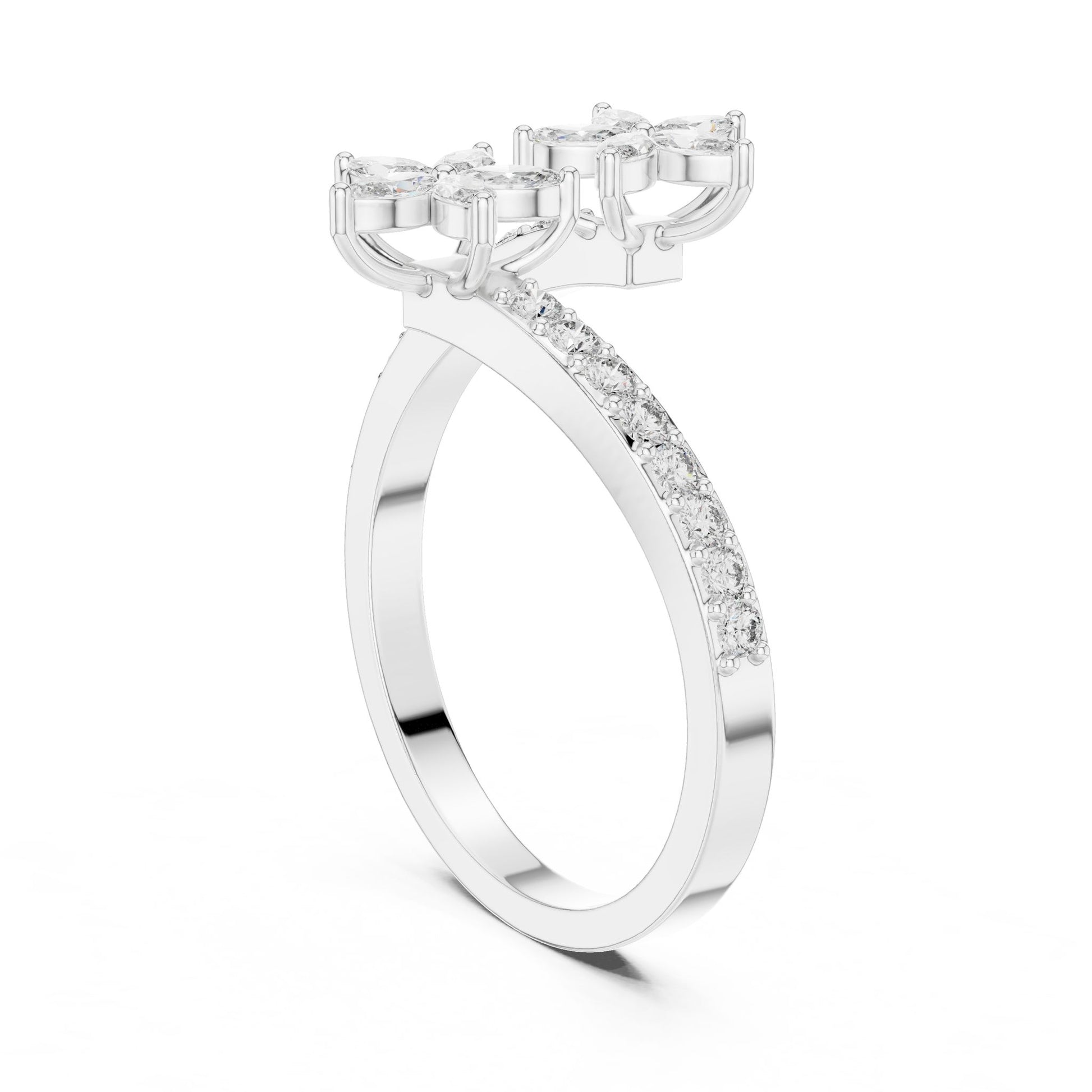 Marquise Lab Grown Diamond Bypass Engagement Ring