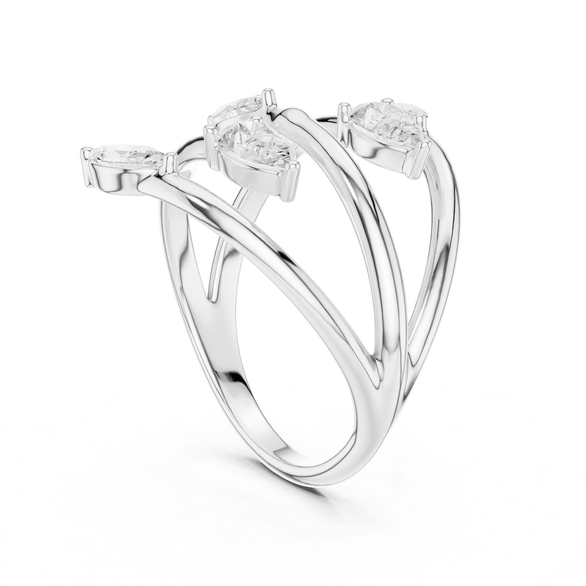 Women's Marquise Lab Grown Diamond Bypass Ring
