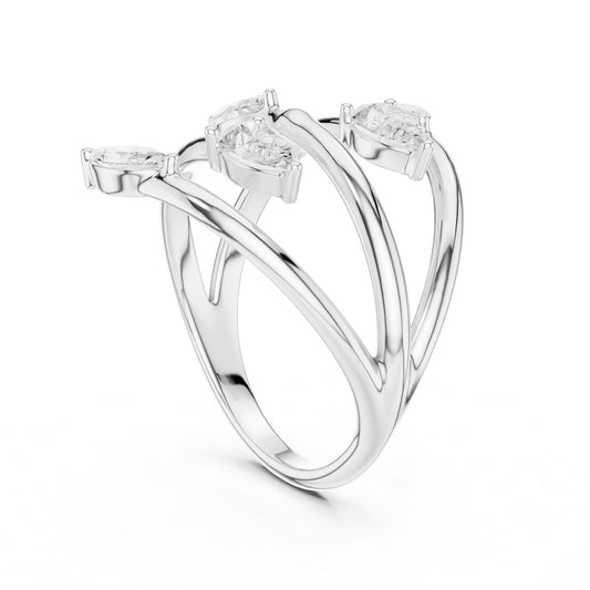 Women's Marquise Lab Grown Diamond Bypass Ring