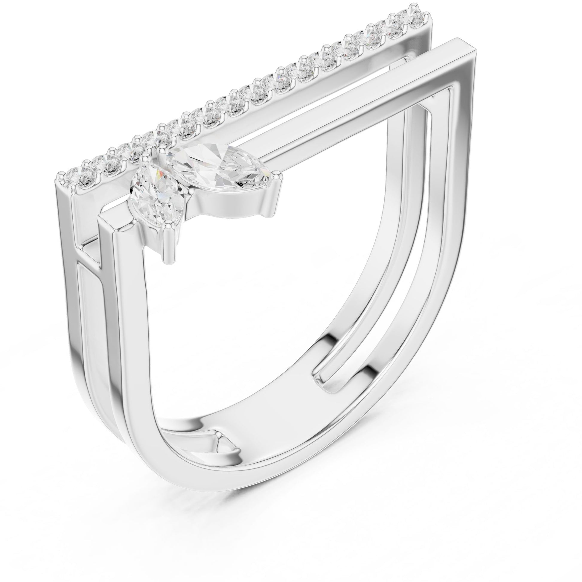 Women's Marquise Lab Grown Diamond Bypass Ring