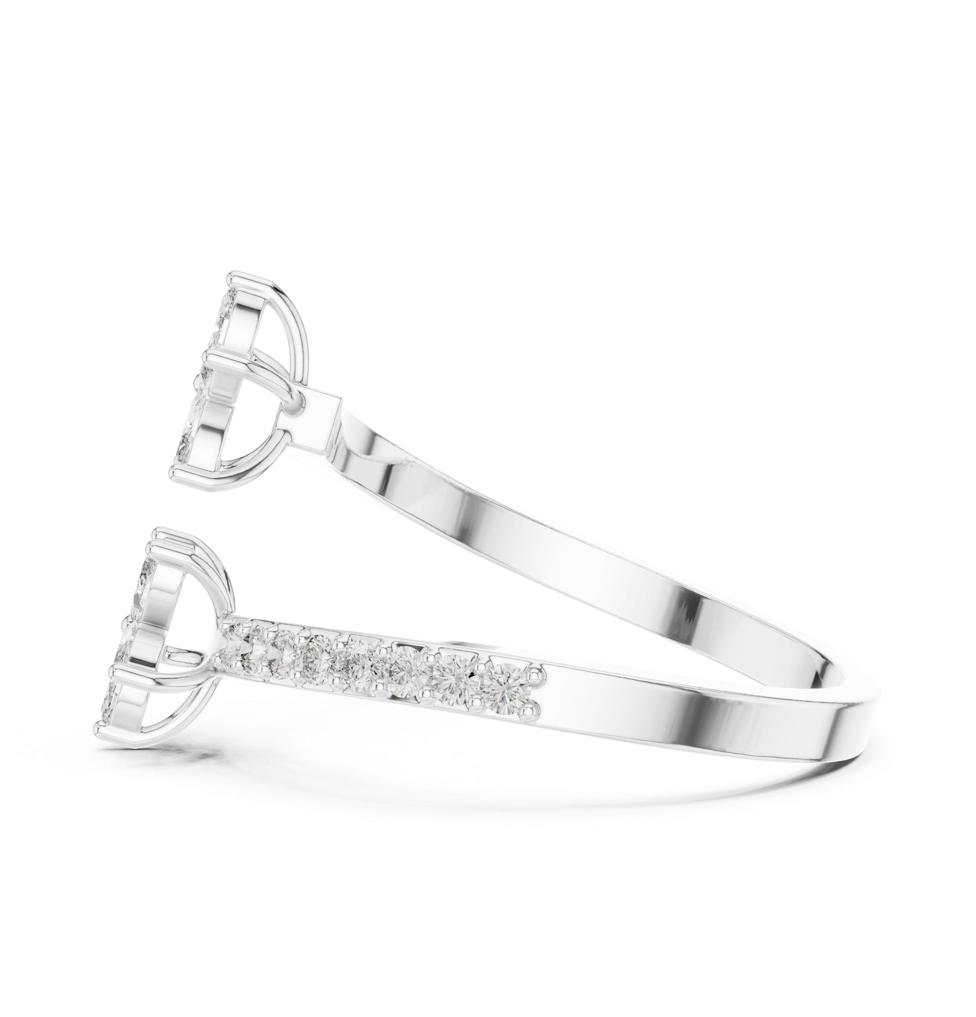 Marquise Lab Grown Diamond Bypass Engagement Ring