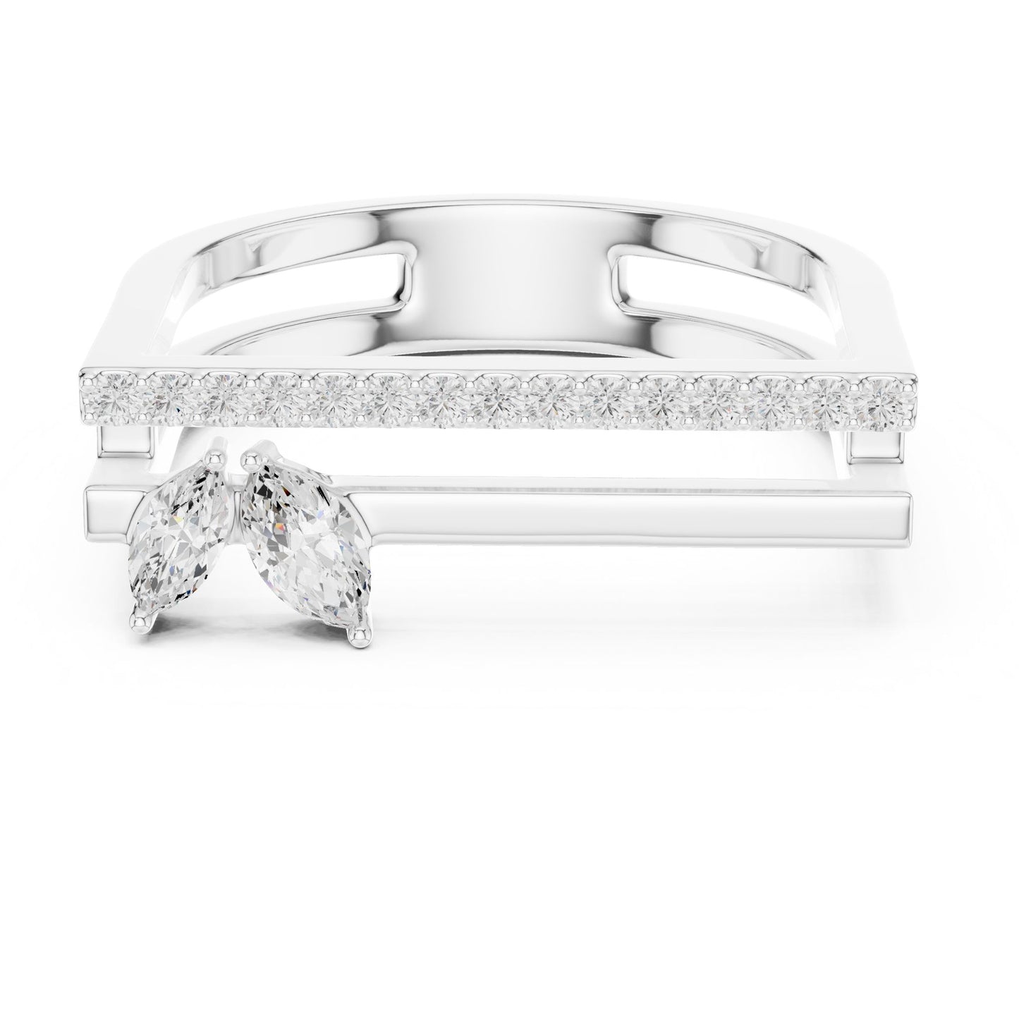 Women's Marquise Lab Grown Diamond Bypass Ring