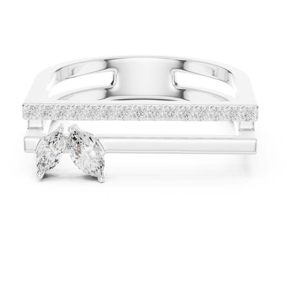 Women's Marquise Lab Grown Diamond Bypass Ring