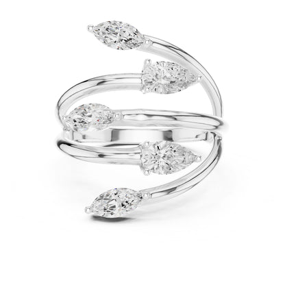 Women's Marquise Lab Grown Diamond Bypass Ring