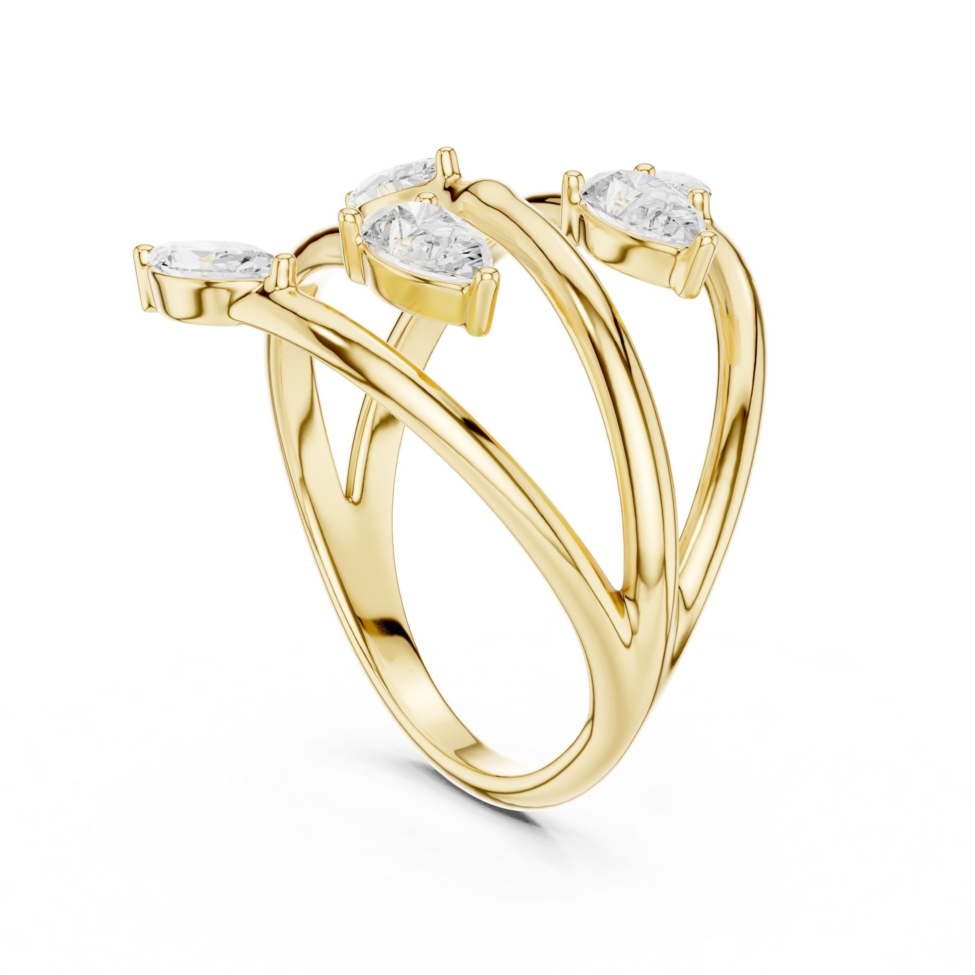 Women's Marquise Lab Grown Diamond Bypass Ring