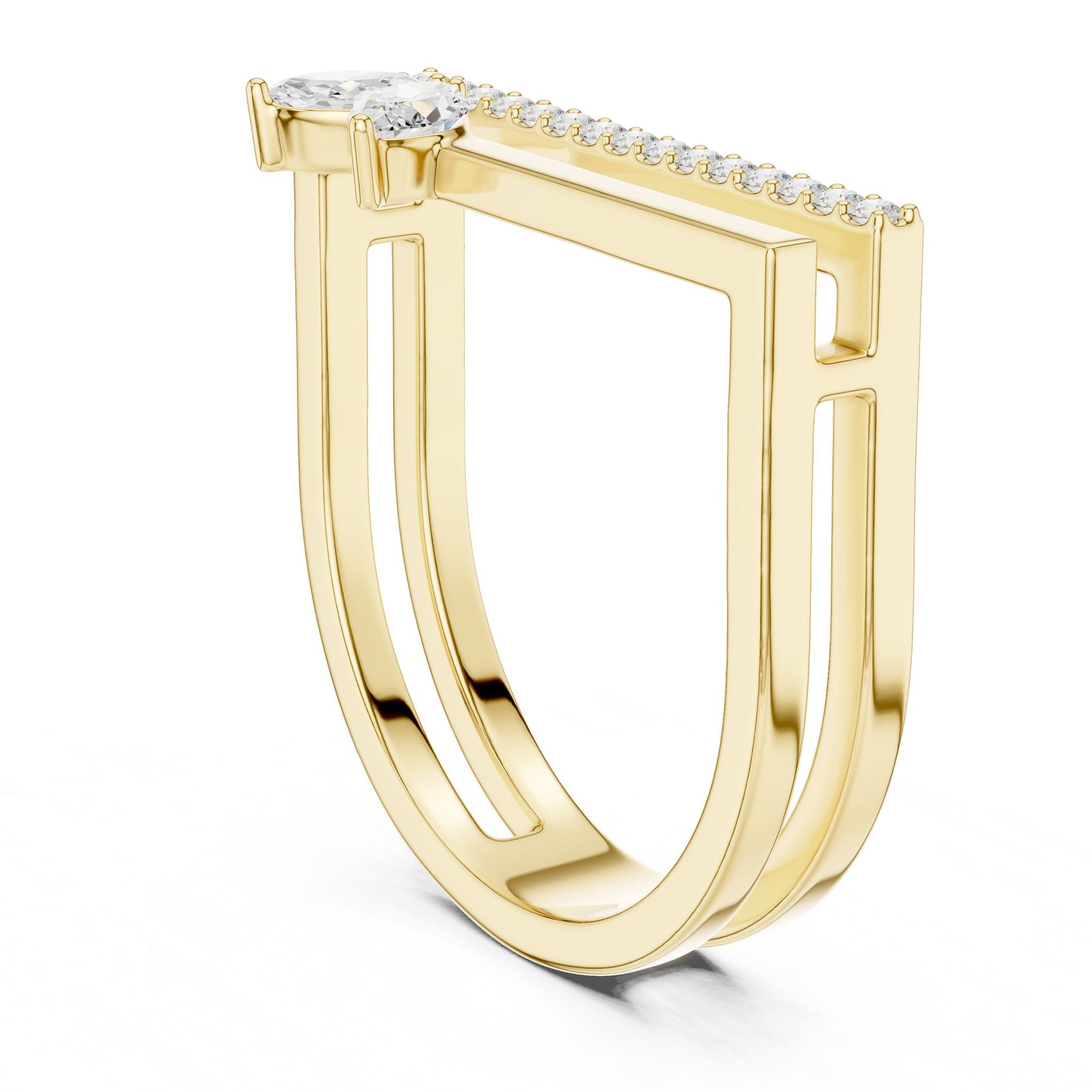 Women's Marquise Lab Grown Diamond Bypass Ring