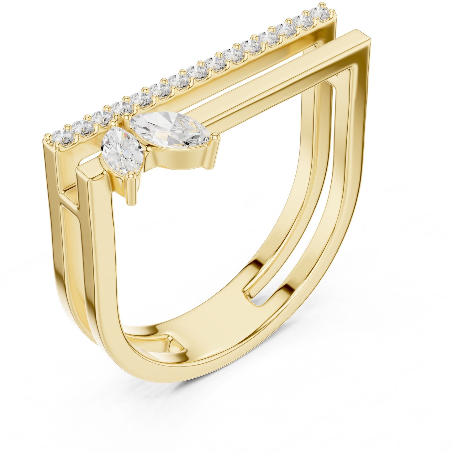 Women's Marquise Lab Grown Diamond Bypass Ring