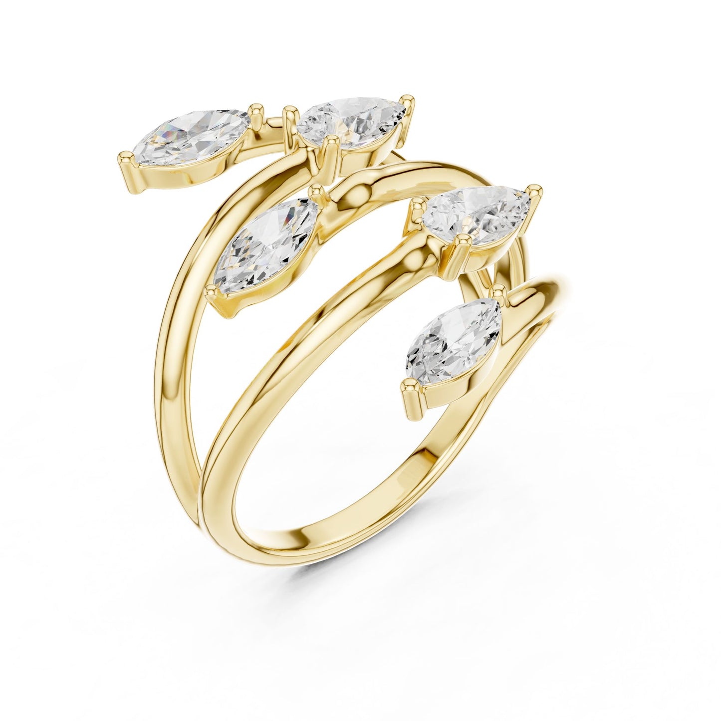 Women's Marquise Lab Grown Diamond Bypass Ring