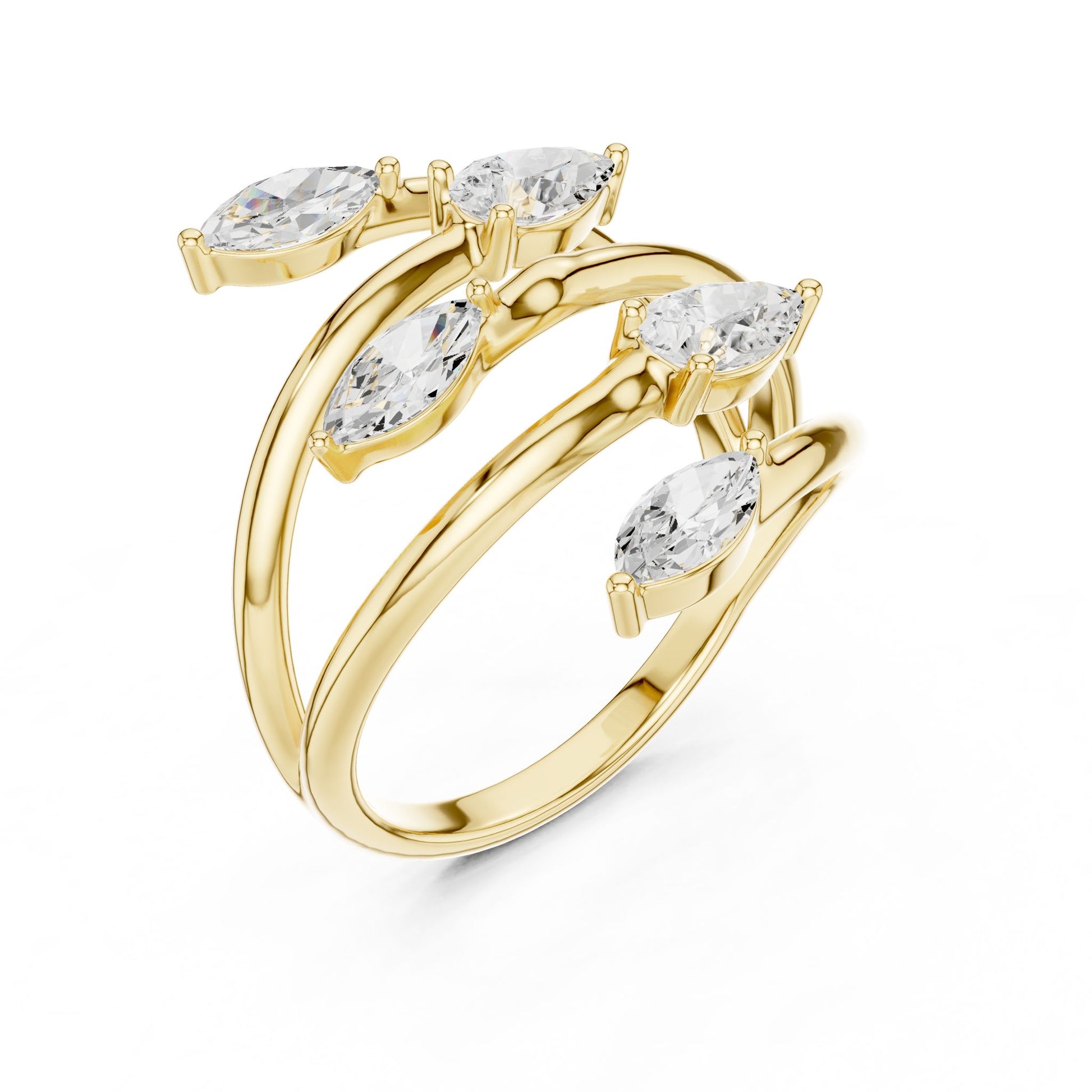 Women's Marquise Lab Grown Diamond Bypass Ring