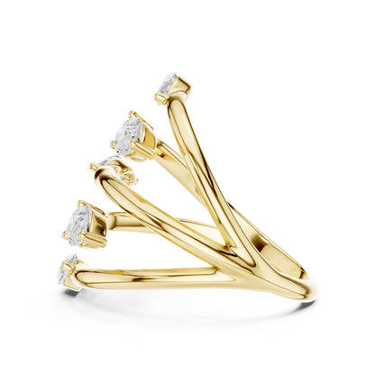 Women's Marquise Lab Grown Diamond Bypass Ring