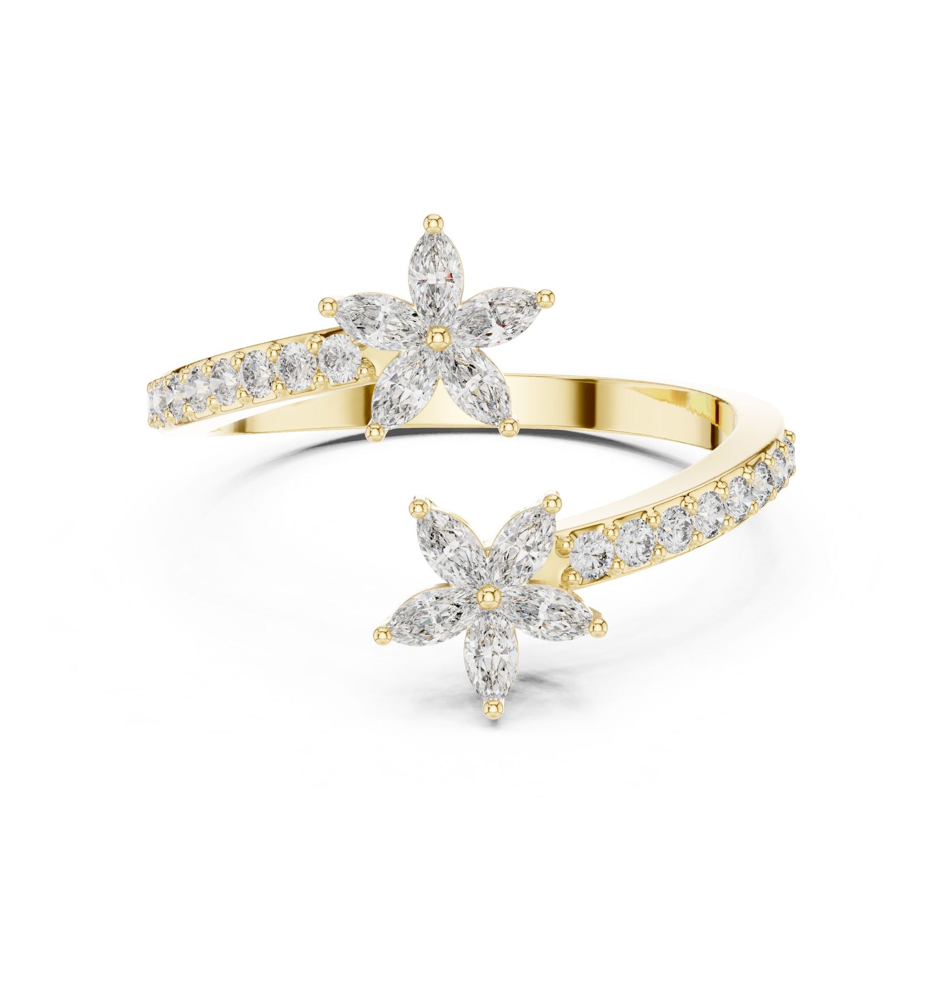Marquise Lab Grown Diamond Bypass Engagement Ring