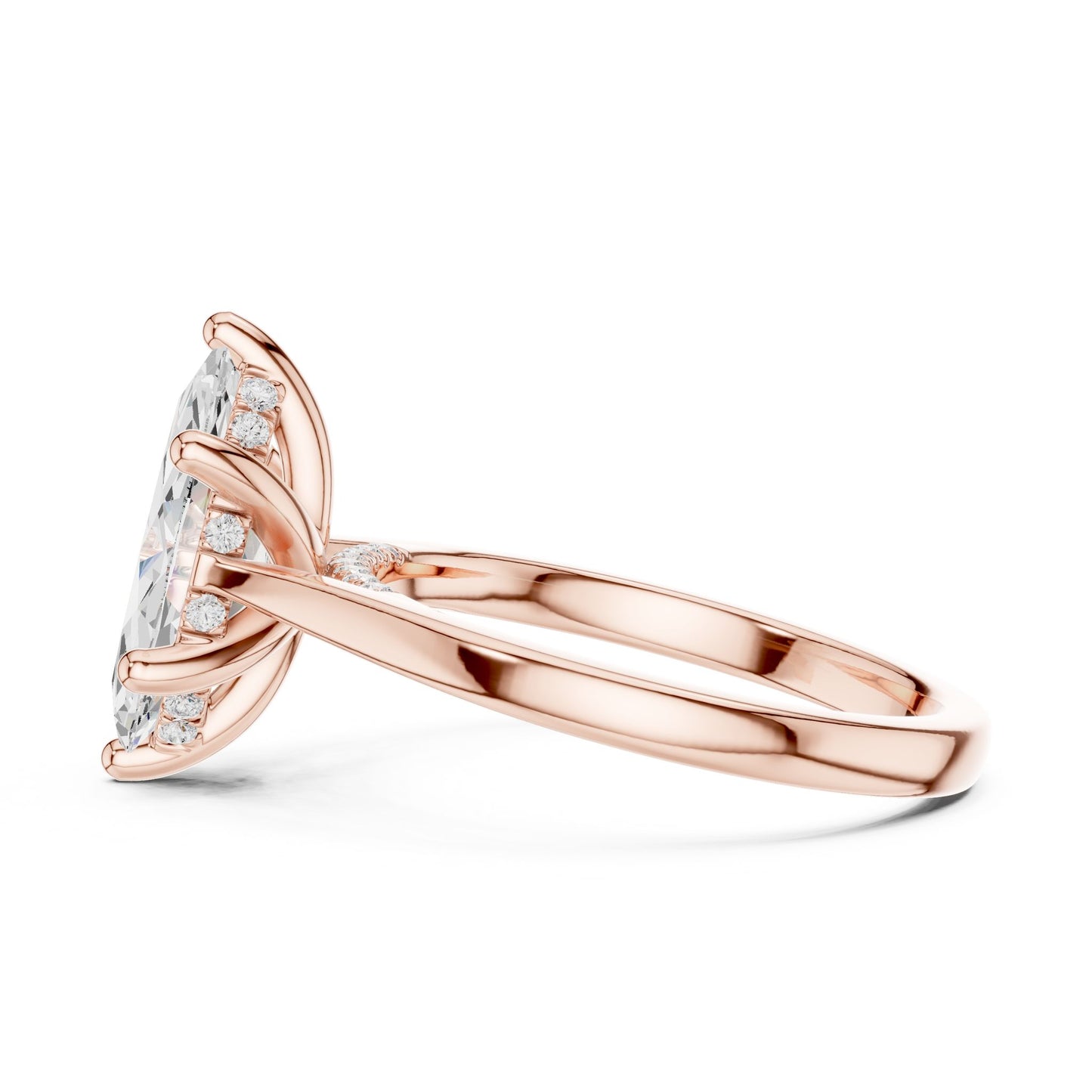 Marquise Lab Grown Diamond Cathedral Engagement Ring